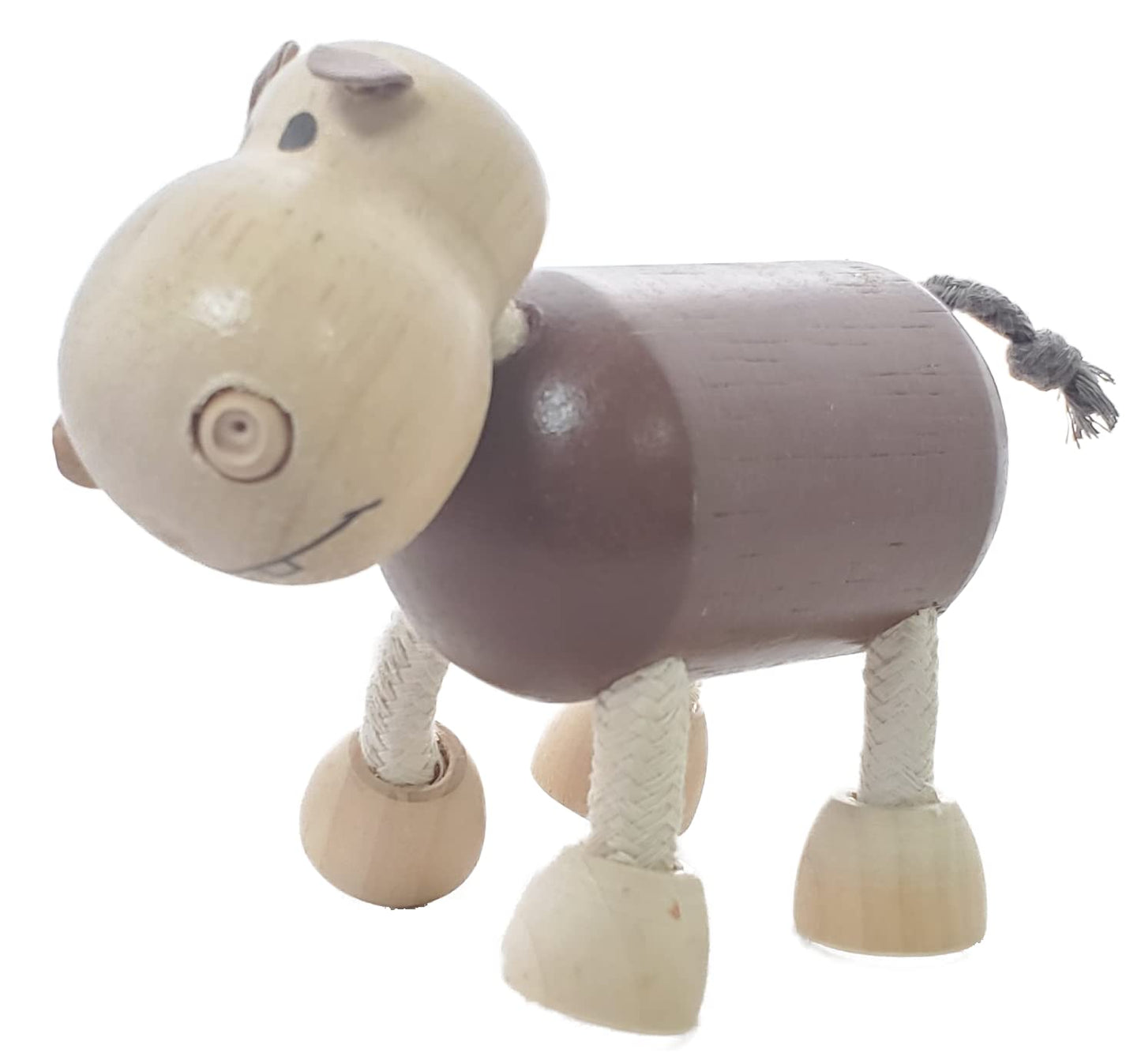 TEKOR Wooden Bendable Jungle Animal Toys (Set of 4) | Ages 3 & Up | Early Education Toy Animals for Kids | Elephant, Zebra, Hipp