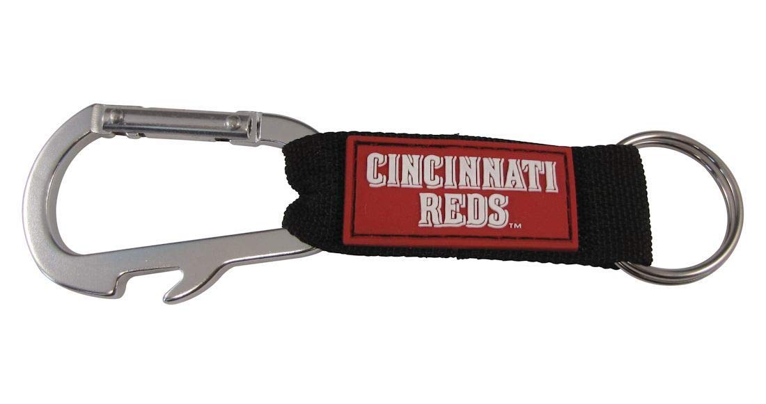 MLB Cincinnati Reds Carabineer Keychain, Red, One Size