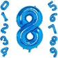 Atpata Funky Blue Number Foil Balloons for Numeric Milestone Parties (40 INCH, 8)
