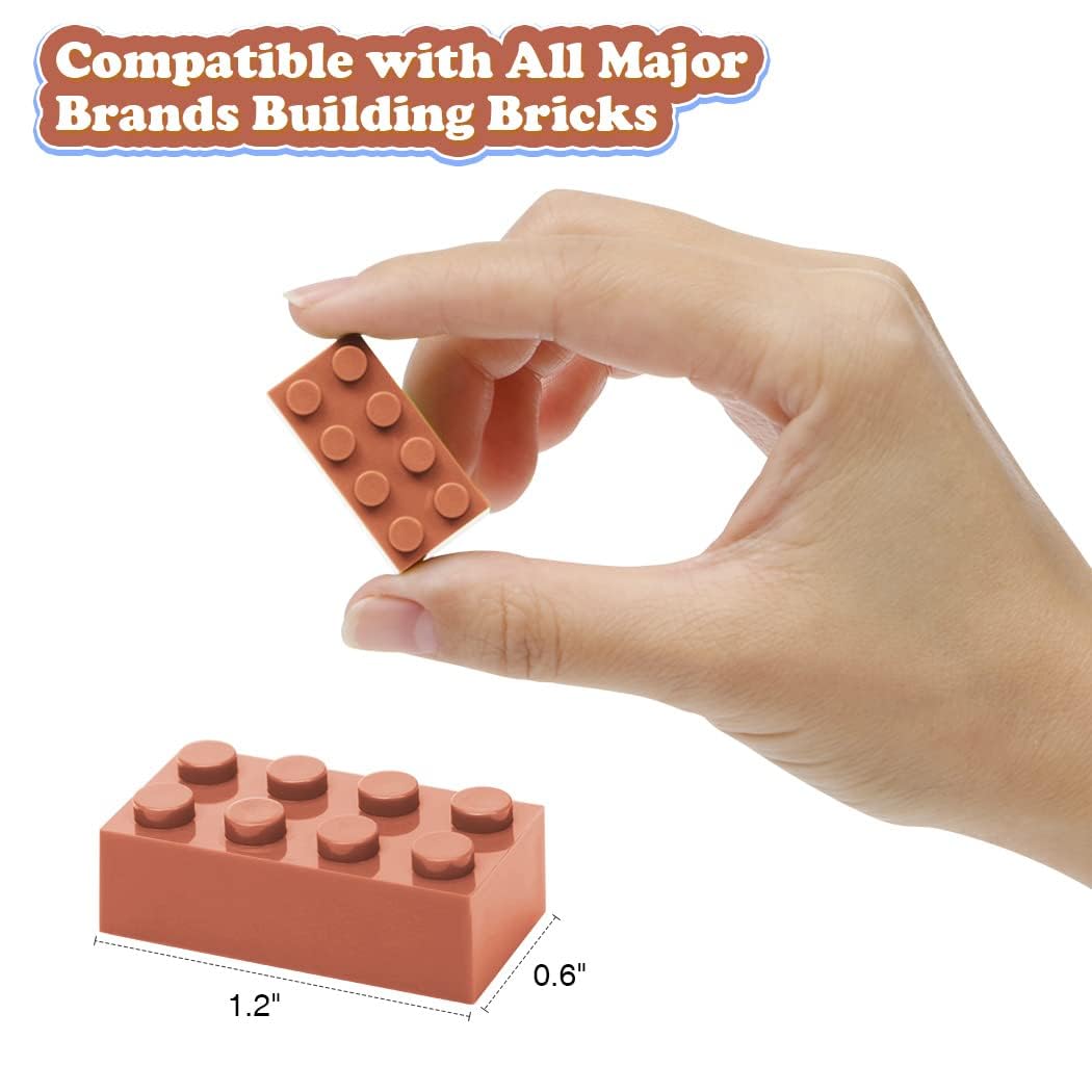 Unirolic Classic Building Bricks, 200 Piece 2X4 Building Blocks Stem Creative Building Toys, 100% Compatible With All Major Brands, Building Bricks Play Set For Kids Age 3+ (Flannel Brown)