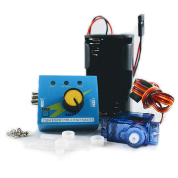 Barnabas Robotics Servo Motor Tester Kit - 180° 9g Servo Motor, RC Tester Controller, 6V Battery Holder, Black, Model KIT-3-4