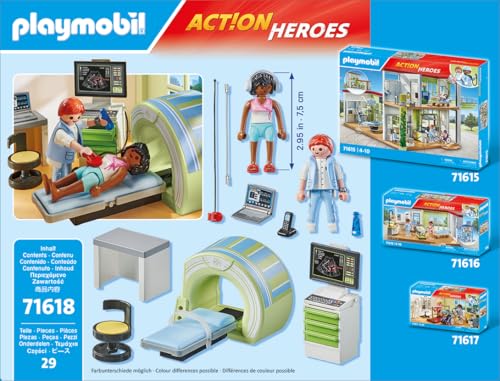 Playmobil MRI with Child - Multicoloured Plastic Playset, Model 71618, Size 18.7cm x 14.2cm x 7.2cm