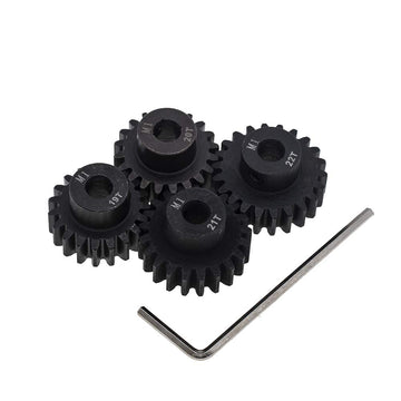 4pcs Mod 1 Pinion Gear 5mm Set Hardened 19T 20T 21T 22T M1 Pitch Gears RC Upgrade Part with Screwdriver