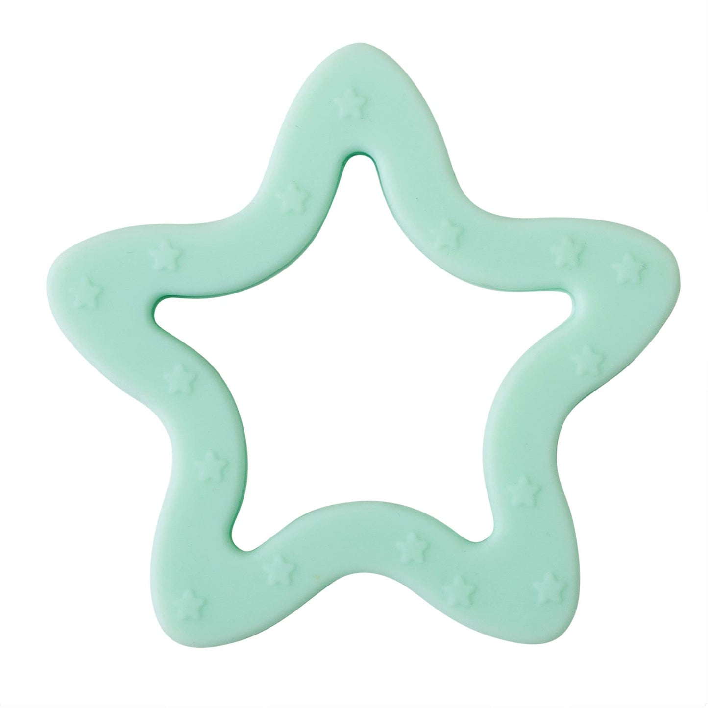 Jimibaby Silicone Star Teether, The First Teething Toy For Baby Boys And Girls,100% Bpa Free, Easy To Hold, Freezer Safe (Mint Star)