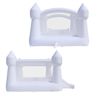 Bounceland Party Castle Daydreamer Cloud Bounce House [No Blower], 16.4 Ft L X 13.1 Ft W X 9.3 Ft H, Basketball Hoop, Trendy Neutral Color, Fun Slide & Large Bounce Area, Castle Theme For Kids