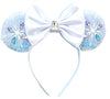 CLGIFT Princess Minnie Ears,Pick your color, Flower Minnie Ears, Floral minnie ears, Purple Sparkle Mouse Ears (Frozen)