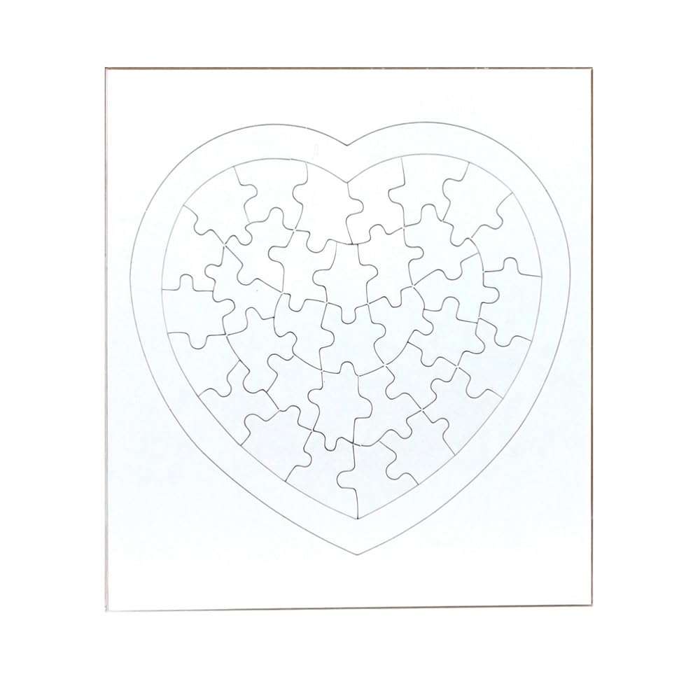 Hygloss Blank Puzzles With Heart Shape - 8.5'' X 9.5'' - 100 Puzzles - Ideal For Valentines - Write, Draw, And Decorate Your Own
