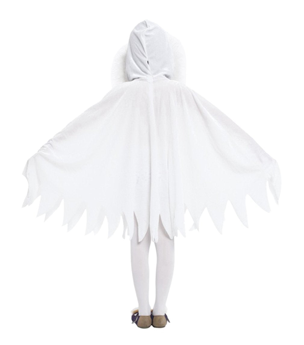Brcus Kids White Ghost Halloween Cloak Costumes Toddlers Elf Cape Cosplay Role Play 4-6 Years