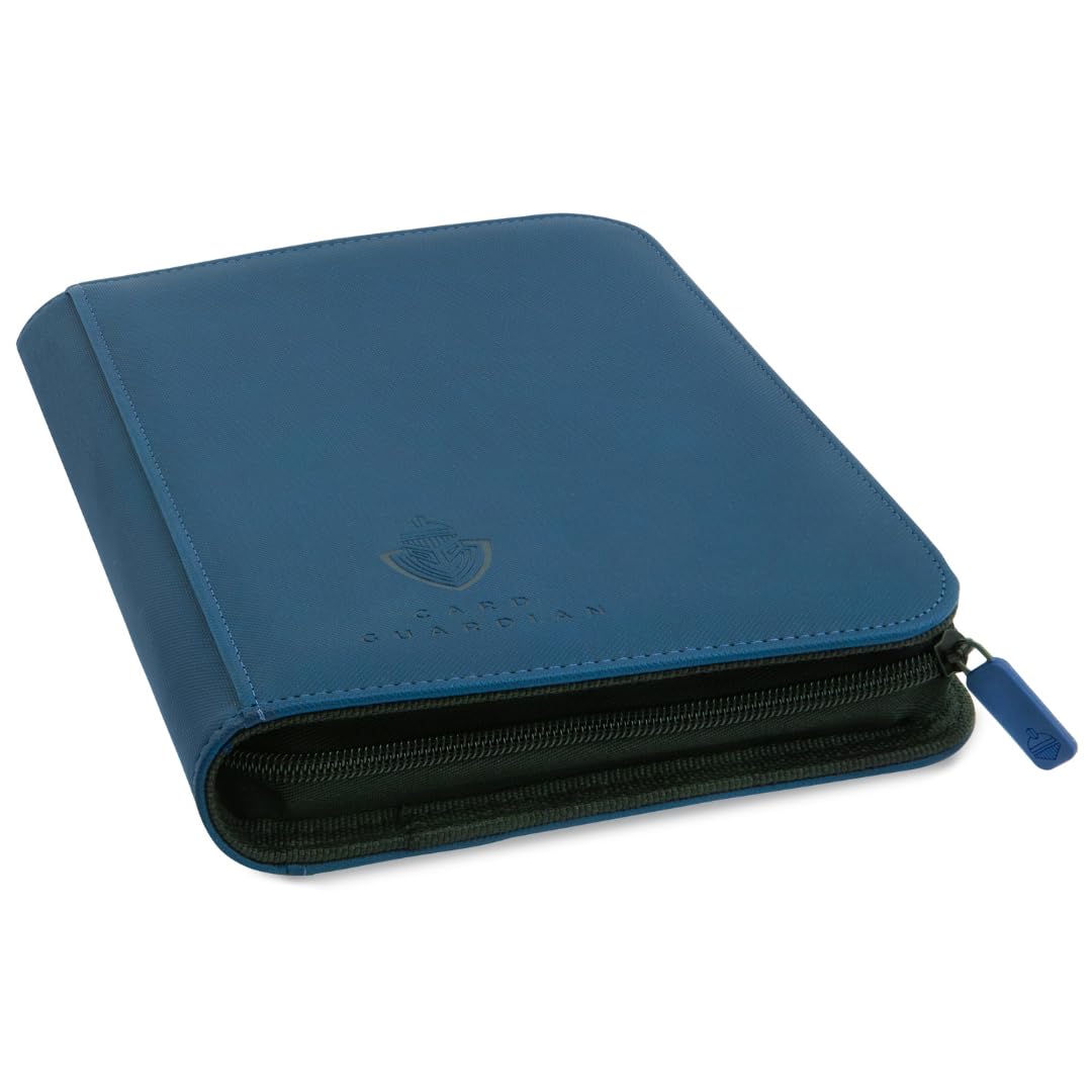 Card Guardian - 4 Pocket enhanced Binder for 160 Cards (Blue) | Zipper Closure and Side Loaded Pockets | Compatible with Trading & Sports Cards including Magic the Gathering  Yugioh  Baseball Cards