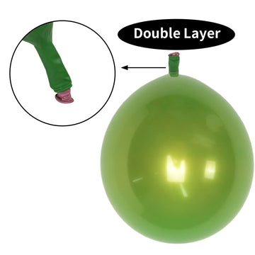 Chrome Green Balloons 12 Inch, Double-Layered Metallic Light Green Balloons, Shiny Thick Chrome Metallic Light Green Latex Helium Balloons For Birthday Wedding Party Decoration Supplies