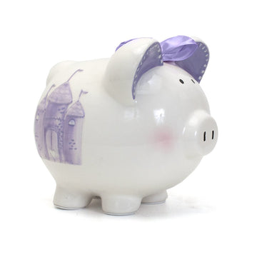 Child To Cherish Ceramic Piggy Bank For Girls, Fairytale Lavender