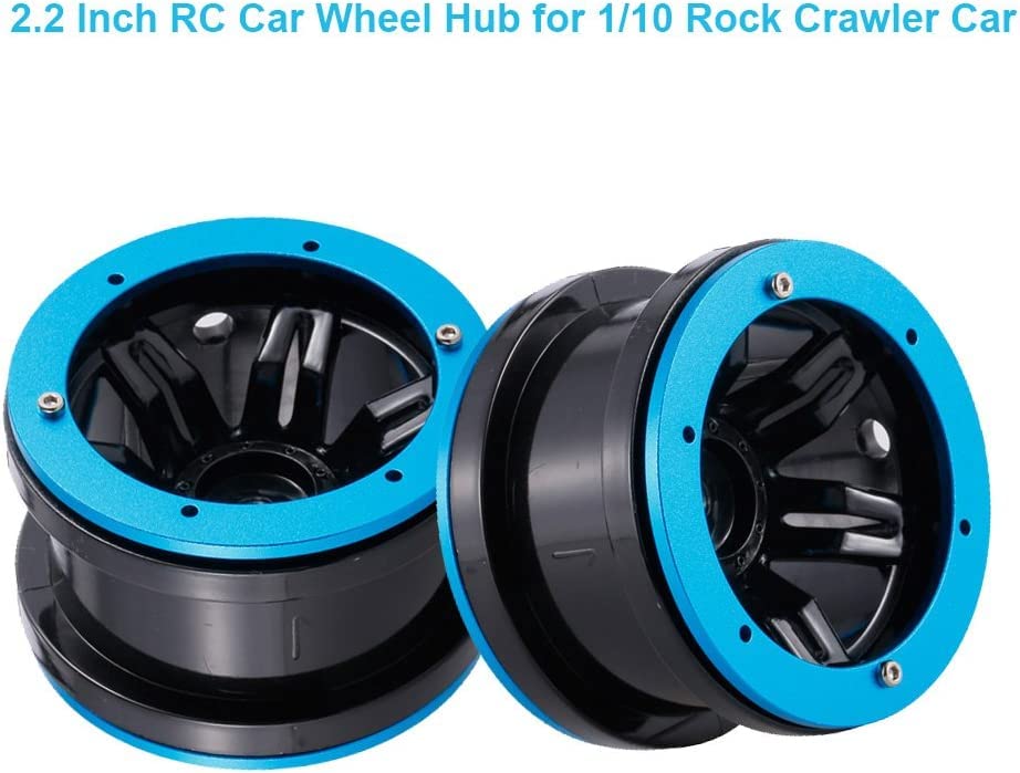 Wonfast 4Pcs Plastic Plating 2.2 Inch Beadlock Wheel Rim Wheel For 1/10 Rc Rock Crawler Car Truck For Tamiya Redcat Axial Trx4 W