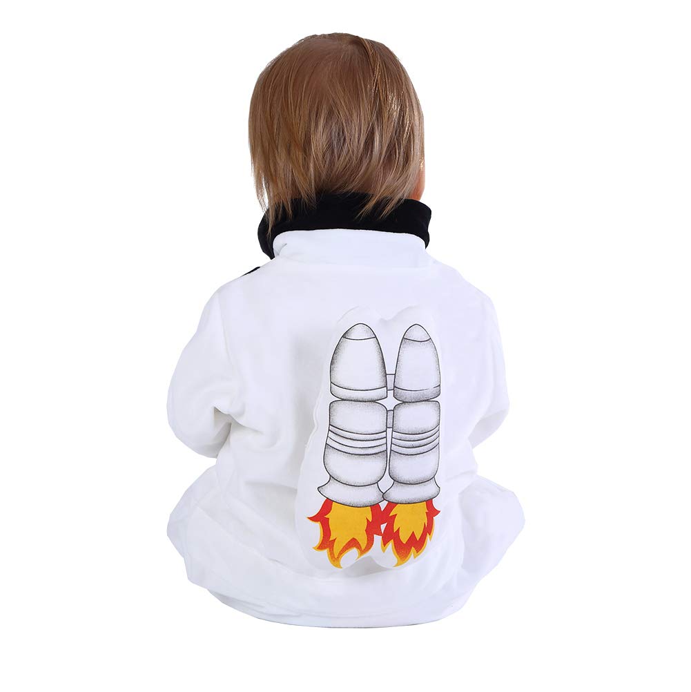 Hsctek Toddler Astronaut Costume, Baby Space Cosplay Infant Boys Girls, Newborn Halloween Suit Costume Kids White 3T