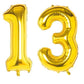 Shopping Time Golden Number Foil Balloons  (32 Inch) (13 Number)