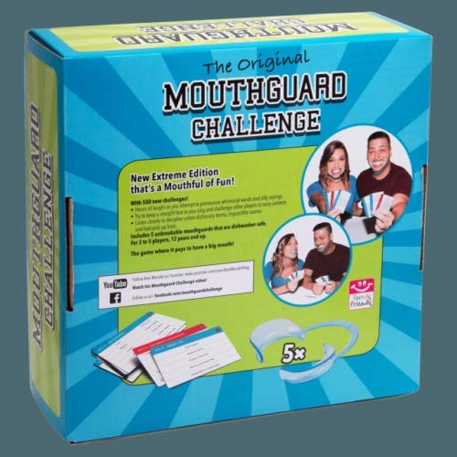 Identity Games Mouthguard Challenge Extreme Edition - Family Party Game With 550 Challenges And 5 Soft Mouthguards