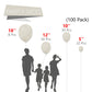 Partywoo White Sand Balloons, 100 Pcs Boho White Balloons Different Sizes Pack Of 18 Inch 12 Inch 10 Inch 5 Inch Sand White Balloons For Balloon Garland Balloon Arch As Party Decorations, White-F12