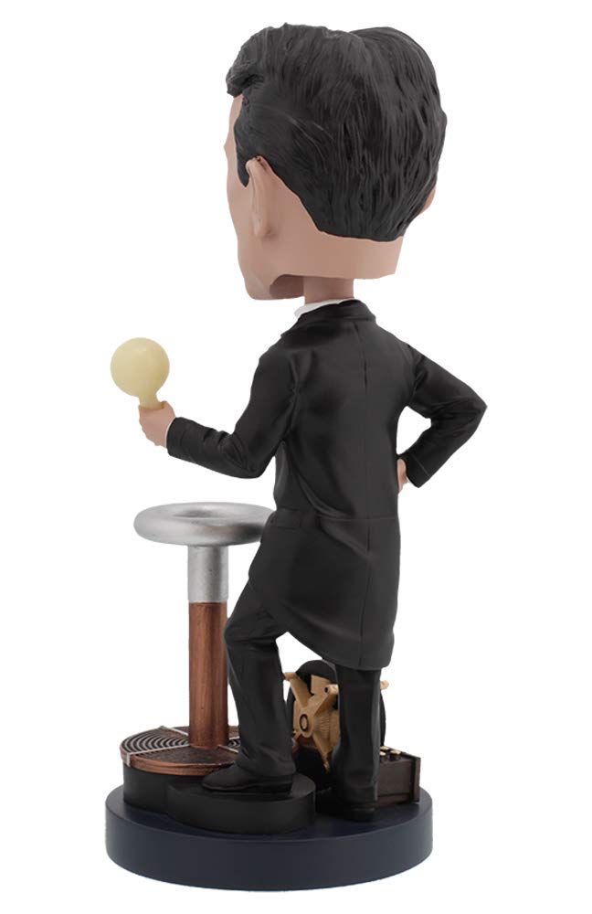 Royal Bobbles Nikola Tesla Bobblehead - 8" Silver Premium Polyresin Figure, Exquisite Detail, Model RB1083, Unique Serial Number