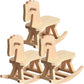 Toddmomy Mini Wooden Rocking Horse 3 Sets Unfinished Rocking Horse Figurines & Christmas Tree Decorations for DIY Craft Painting
