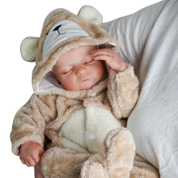 Babeside Reborn Baby Doll Clothes Set For 17-22 Inch Dolls Accessories, Cute Bear Baby Doll Clothes Onesie With Doll Hat For Rea