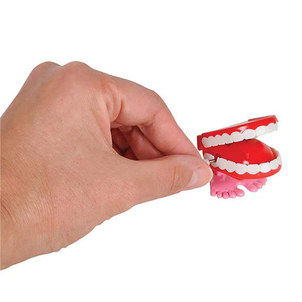 The Dreidel Company Wind Up Teeth Chomping & Chattering Teeth Toys For Kids Birthday Party Favors, Novelty And Gag Gifts, 1.75''
