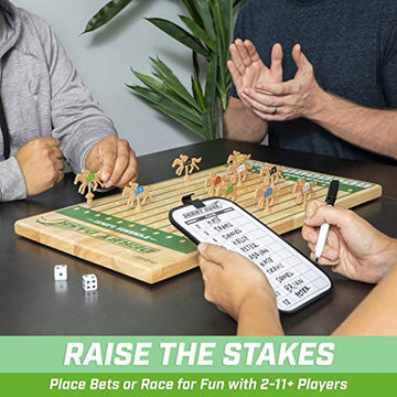 Gosports Derby Dash Horse Race Game Set - Tabletop Horse Racing With 2 Dice And Dry Erase Scoreboard