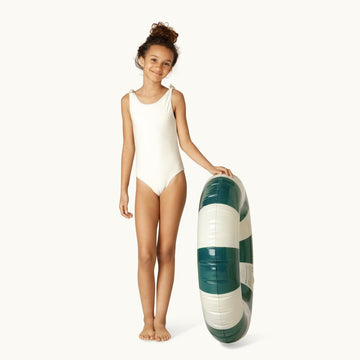 Petites-Pommes Swim Rings For Kids 3-6 - Durable Inner Tube, Handprinted Classic Striped Design Pools Floats, Soft Comfort Seami