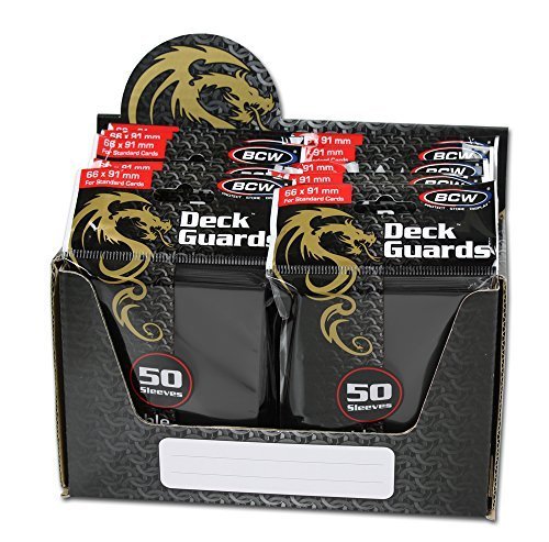 1000 Premium Black Double Matte Deck Guard Sleeves By Bcw