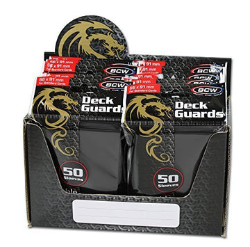 1000 Premium Black Double Matte Deck Guard Sleeves By Bcw