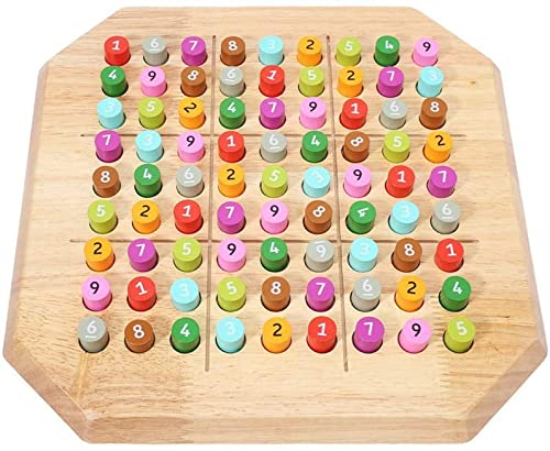 SHORO Wooden Sudoku Board Game With 81 Grids Number & Sudoku Puzzles Book  Large Family Game  Math Brain Teaser Desktop Game, 