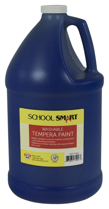 School Smart Washable Tempera Paint, Gallon, Blue