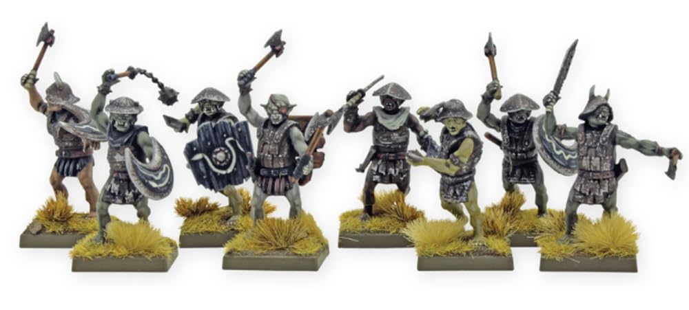 Warlord Games Orc Warband - 28mm Plastic Miniatures, Detailed Green & Brown Figures for Tabletop Wargaming, Model 692010002