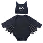 Agqt Baby Girls Black Bat Costume Cloak Romper Hat Halloween Costumes Long Sleeve 2Pcs Romper Black Eye Size 18-24 Months(100)
