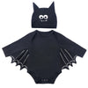 Agqt Baby Girls Black Bat Costume Cloak Romper Hat Halloween Costumes Long Sleeve 2Pcs Romper Black Eye Size 18-24 Months(100)