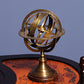 Old Modern Handicrafts Armillary Sphere On Wood Base - Handcrafted Brass, Antique Finish, Perfect For Nautical Collections And Astronomy Enthusiasts - 7.0L X 7.0W X 11.5H Inches