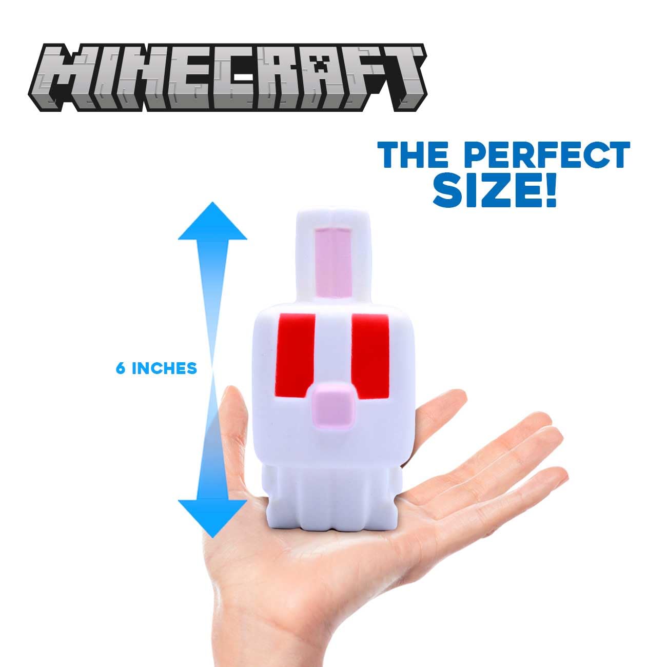 Minecraft Mega Squishme Series 4, Collectible Squishy Toy (Bunny Rabbit)