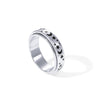 Pavoi Spinning Anxiety Ring (Moon And Star, White Gold, 6)