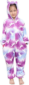 Kids Unicorn Onesie Animal Pajamas Cosplay Halloween Costume(10-12Years)
