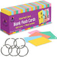 Star Right Assorted Colored Blank Flash Cards - 2''X3'' Blank Index Note Cards, Flash Cards Blank, 1000 Pre Hole Punched Index C