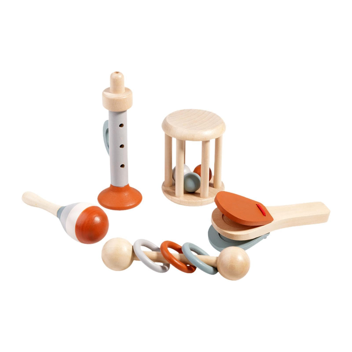 Calandis 5X Wooden Baby Toys Movement Trumpet Castanet Montessori For Kids Boys Girls | Developmental Baby Toys | Toys For Baby