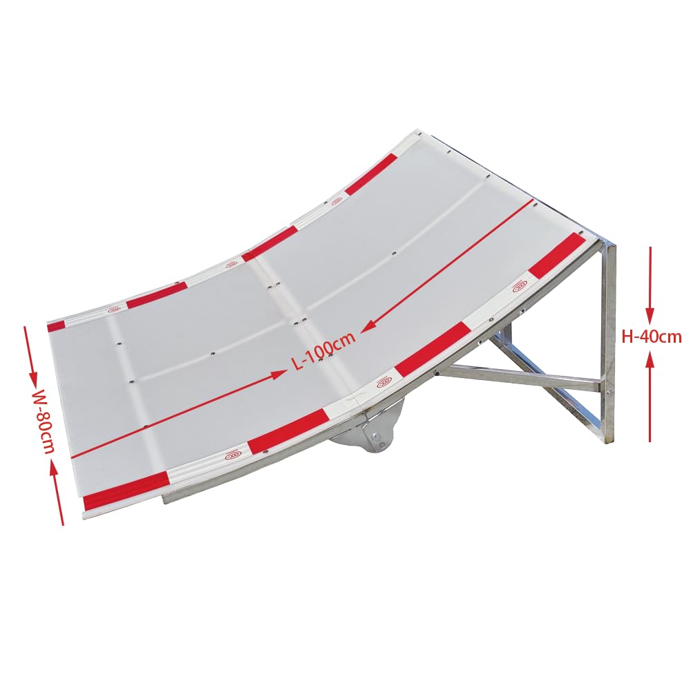 YSKMLOLP RC Car Jump Ramp - Stunt Playset for 1/5 to 1/16 Scale Cars, Endurance Plate, Stainless Steel, 100x80x35/37
