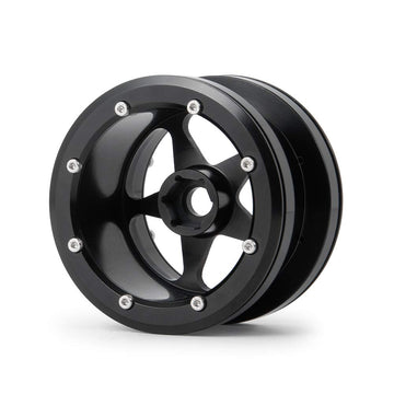 MOHERO 2.2    Alloy Beadlock 1/10 RC Wheels Rims 40mm for Crawler Axial Wraith Rock Car Pack of 4 (Black)