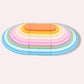 The Funny Mind Learning And Educational Cute Rainbow Colorful Rectangular And Halfmoon Wooden Balancing Game Building Blocks Kid