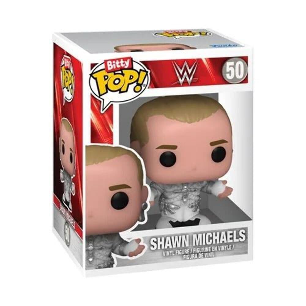 Funko Bitty Pop! Wwe - 4 Pack - Bret “Hit Man'' Hart, Bitty Pop! Shawn Michaels, Bitty Pop! “Mean'' Gene Okerlund, And A Mystery Bitty Pop! Figure And A Surprise Mystery Mini Figure (2.2 Cm)