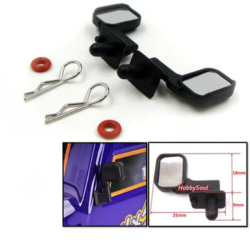 hobbysoul RC 1/10 Body Shell Cover Accessories Side Mirrors Set Black x 2