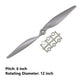 TOP-VIGOR 2pcs CW RC Propellers 1260 12 x 6 Inch 2-Vane RC Vehicle Propellers Replacement for RC Airplane with Adapter Rings Nyl