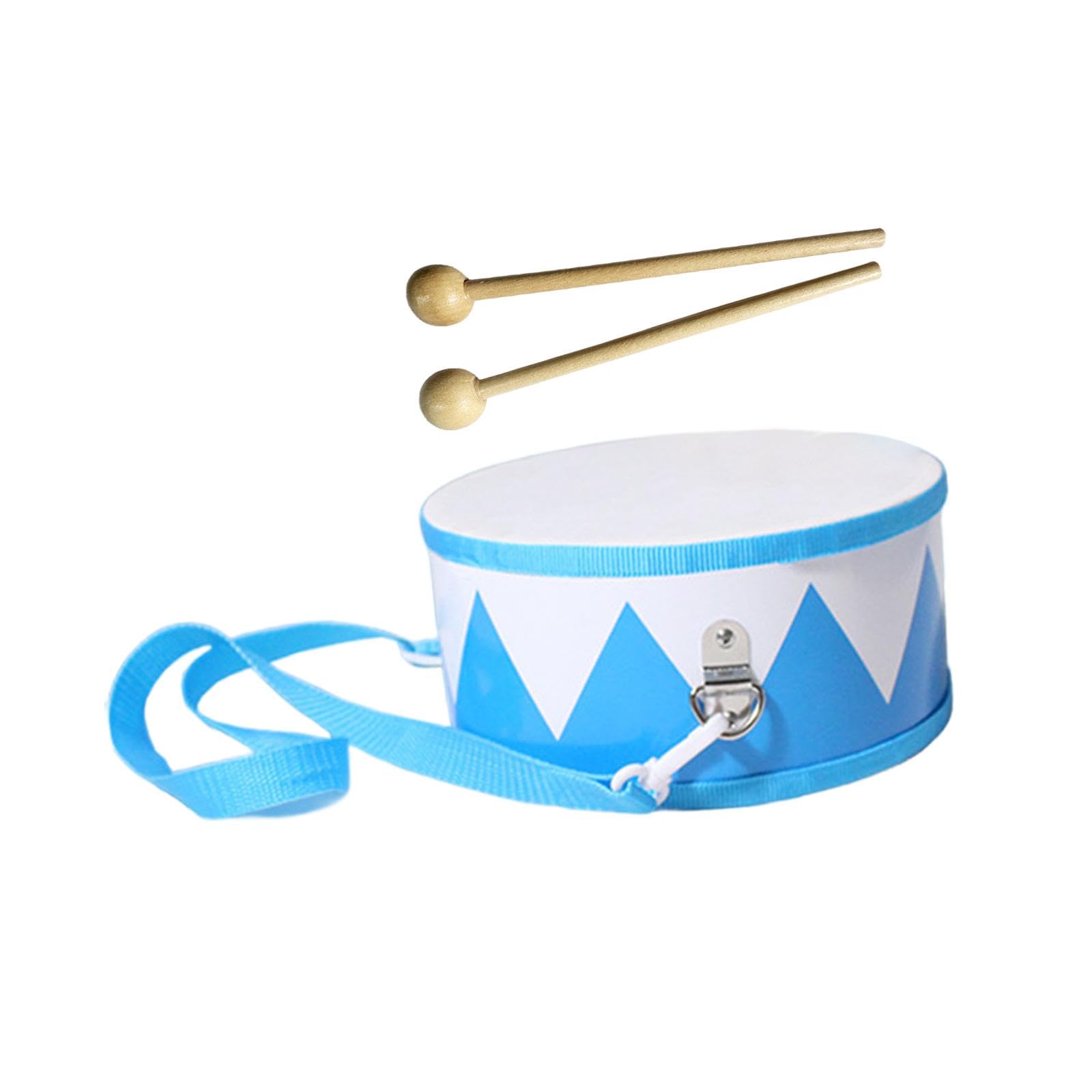 Enakshi Double Side Hand Drum With Drumstick Hand Eye Ability Durable Montessori Toy Blue White|Baby | Toys For Baby | Developme
