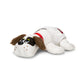POUND PUPPIES Newborns Plush - White with Dark Brown Spots (Fuzzy Ears)