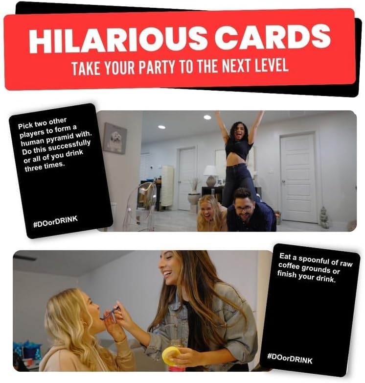Do or Drink Drinking Card Games for mature-themeds - Fun mature-themed Games for Game Night & Parties - 21st Birthday Gift & Bachelorette Party Games with 350 Cards & 175 Challenges That Will Get You Drinking