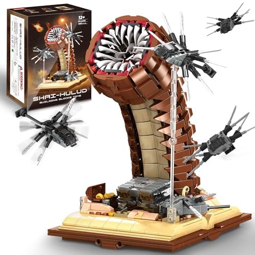 Sandworm Building Blocks Set for Boy 8-12  Comes with Suspended Ornithopter Building Blocks Toy  Creative Building Blocks mature-themed Gift Idea for Movie Fans  1688Pcs