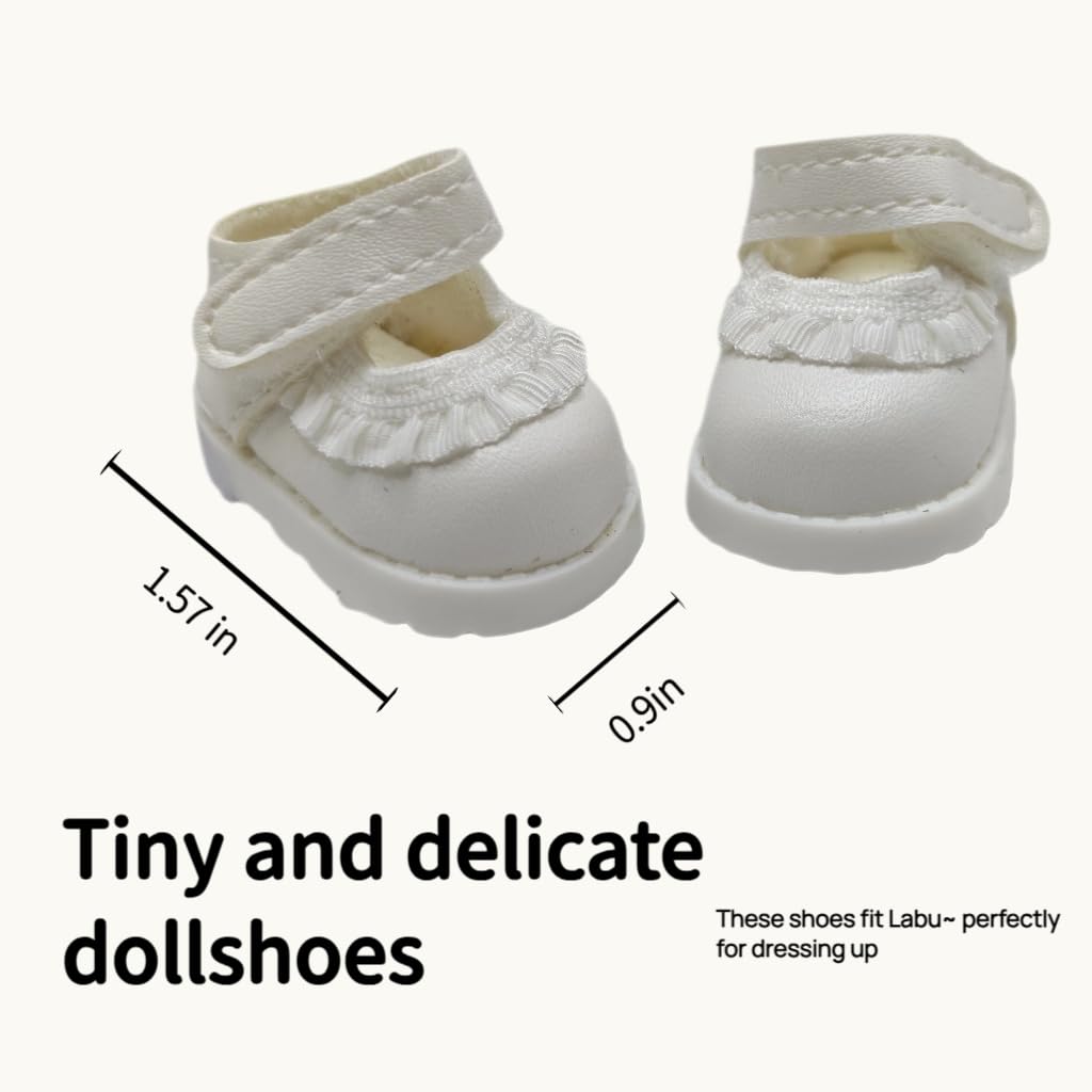 2025 New Version Doll Shoes  1 Pair enhanced White Laces Shoes  Perfect Match for bubu Clothes  Shoes for 15&17cm Doll Accessories